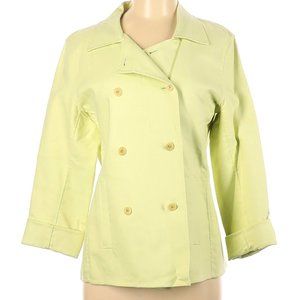NWT Eileen Fisher Key Lime Cotton Doubleface Stretch Pea Coat Size M